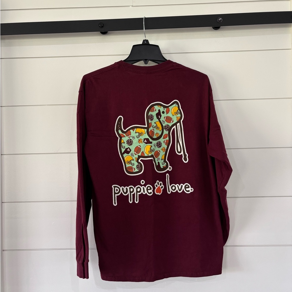 Women’s Puppie Love Rescue Maroon Long Sleeve Shirt